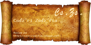 Csóri Zsófia névjegykártya