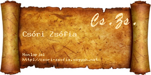 Csóri Zsófia névjegykártya